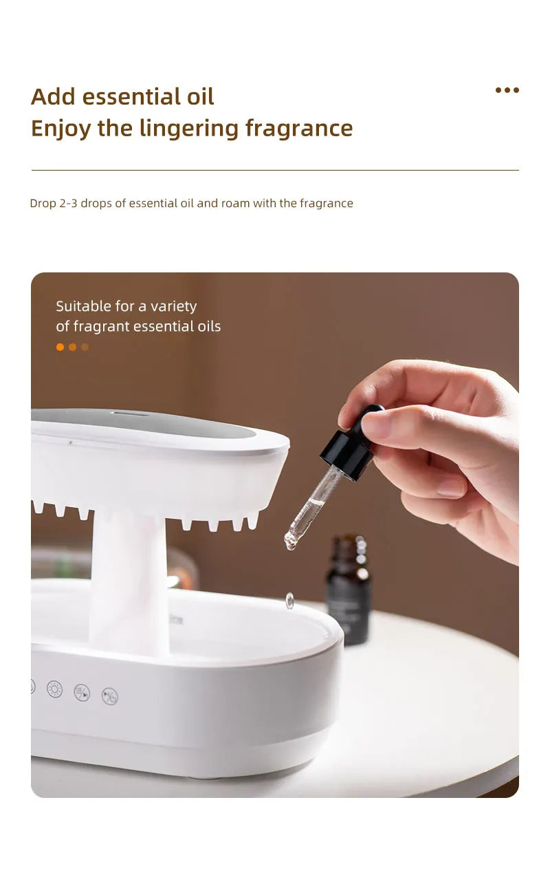 AuraRain: Raindrop Diffuser & White Noise Machine