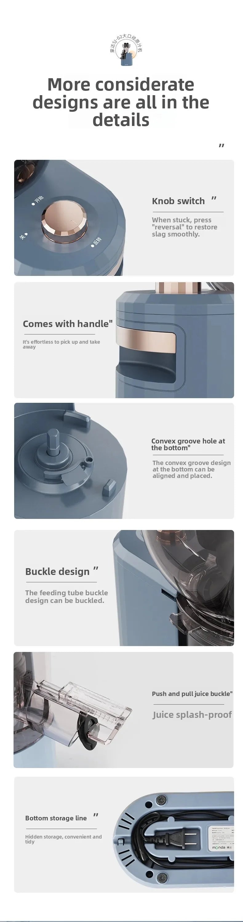 AuraJuice: Whole Fruit Slow Juicer & Cold Press Extractor