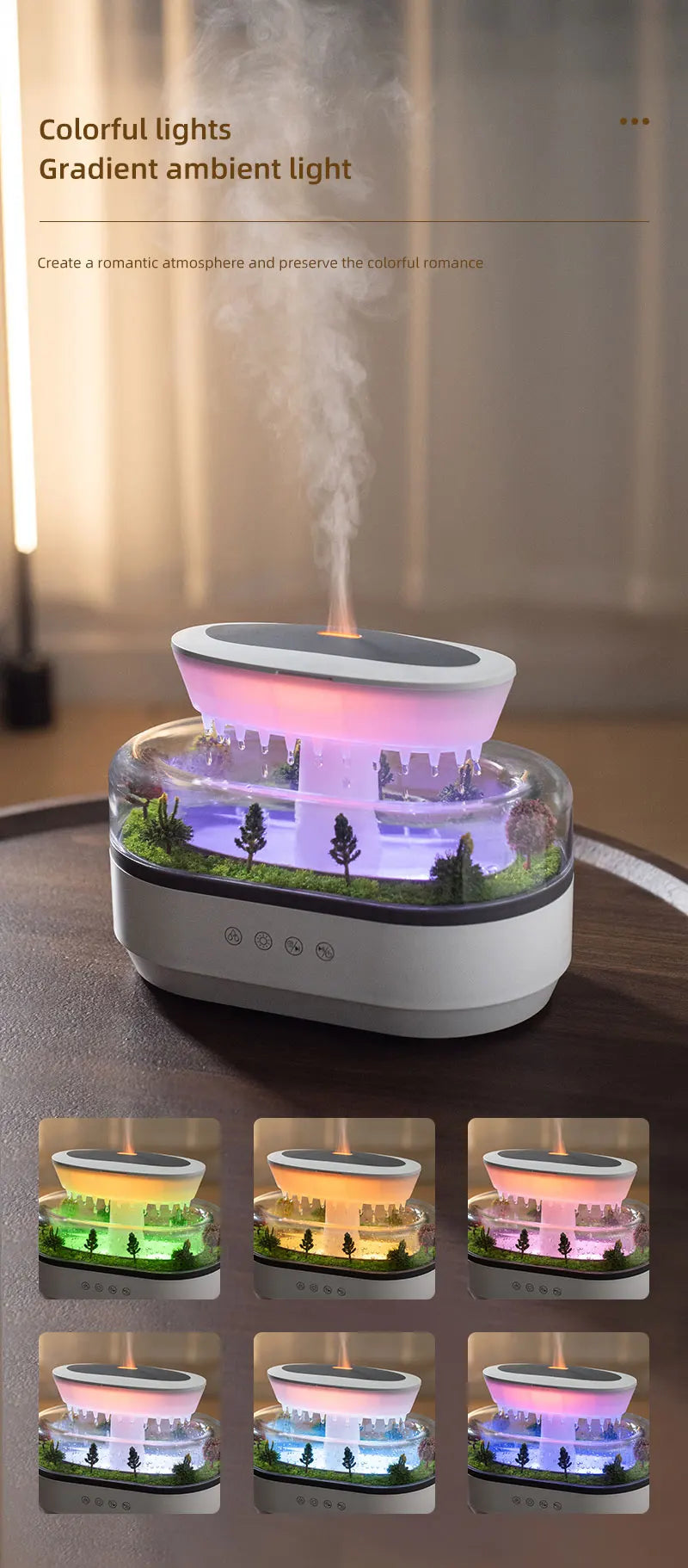 AuraRain: Raindrop Diffuser & White Noise Machine