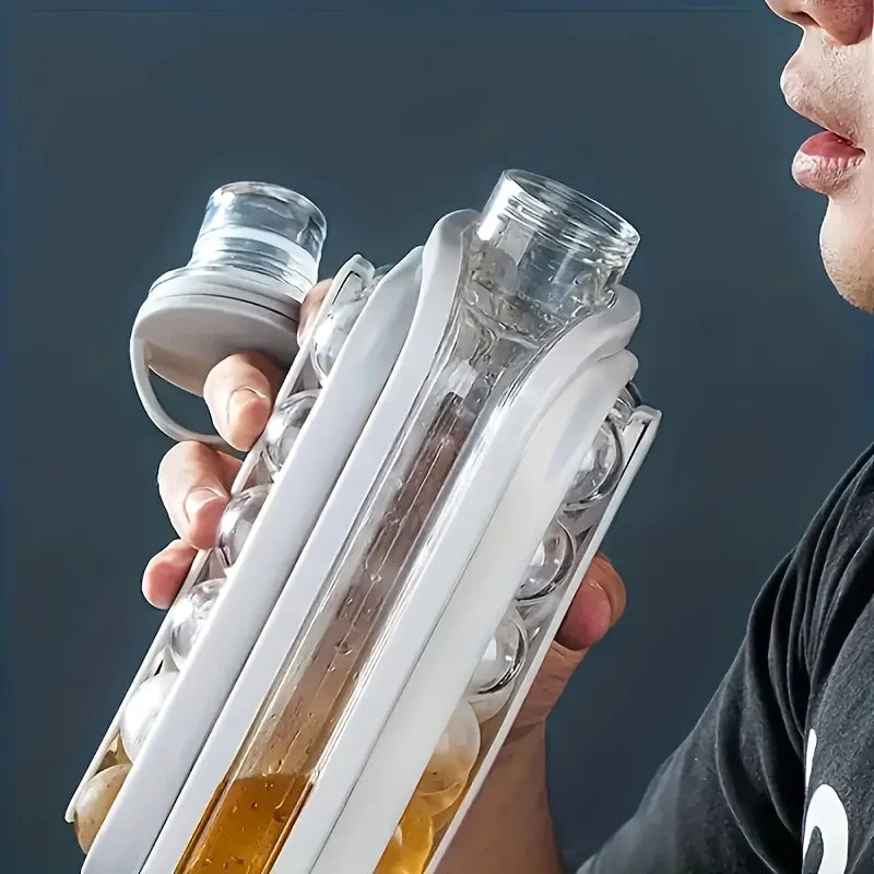 AuraChill: 2-in-1 Folding Ice Bottle Mold