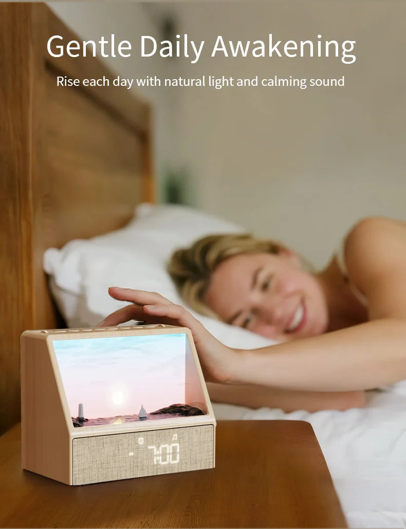 Sunrise Alarm Clock Table Light White Noise Wake Up Light With Soothing Sounds Bluetooth Sleep Aid Night Light For Bedroom Decor