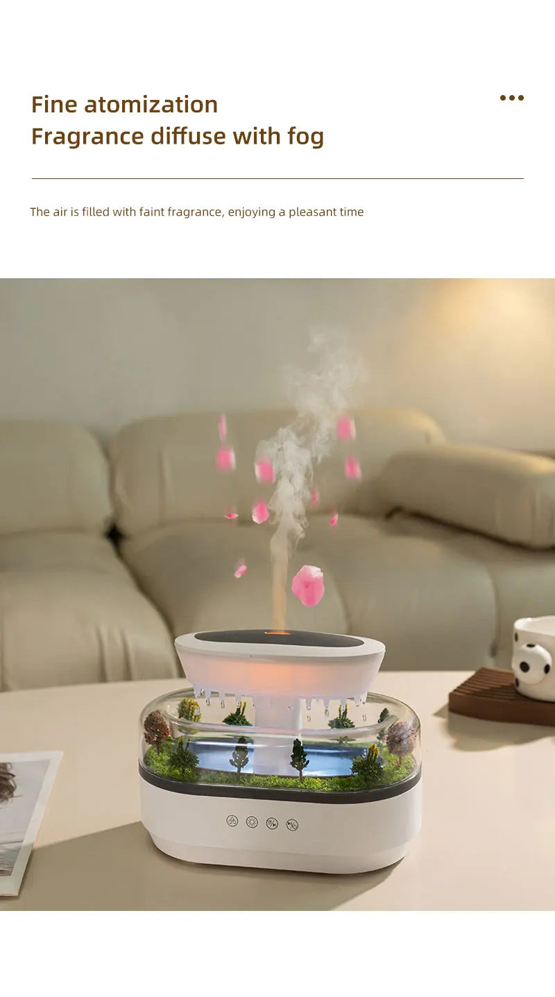 AuraRain: Raindrop Diffuser & White Noise Machine