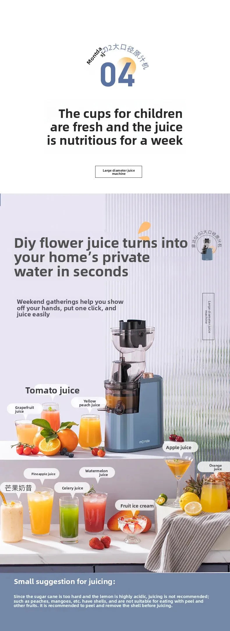 AuraJuice: Whole Fruit Slow Juicer & Cold Press Extractor