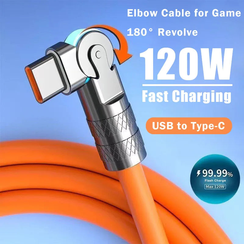 FlexCord: 180° Rotating 120W Fast Charge Cable