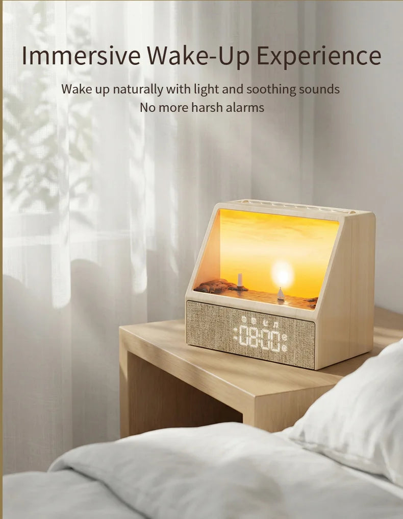 Sunrise Alarm Clock Table Light White Noise Wake Up Light With Soothing Sounds Bluetooth Sleep Aid Night Light For Bedroom Decor