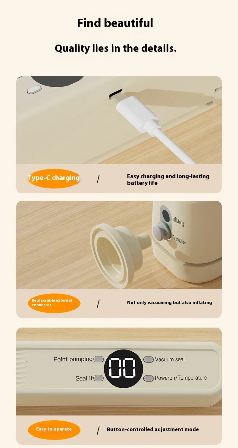 AuraSeal: Rechargeable Automatic Vacuum Sealer