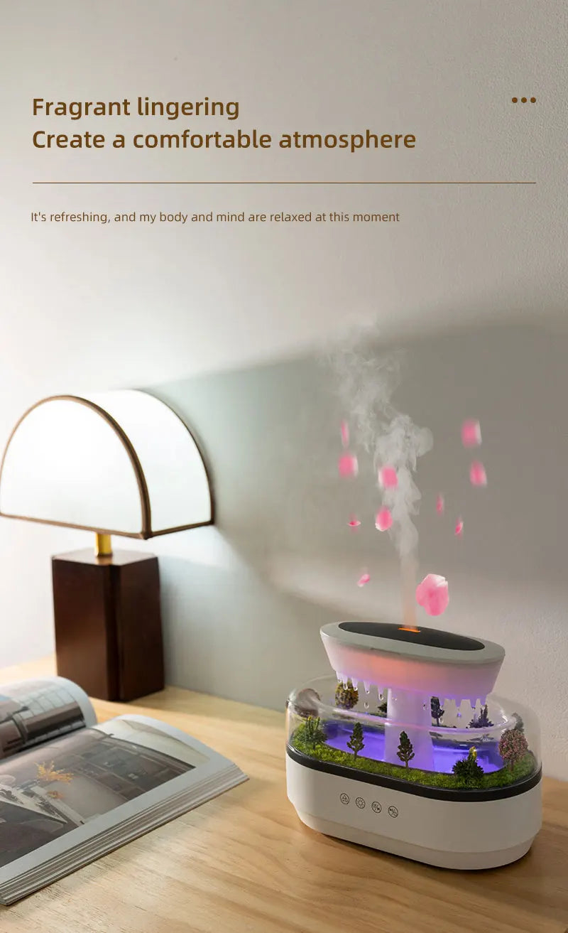 AuraRain: Raindrop Diffuser & White Noise Machine