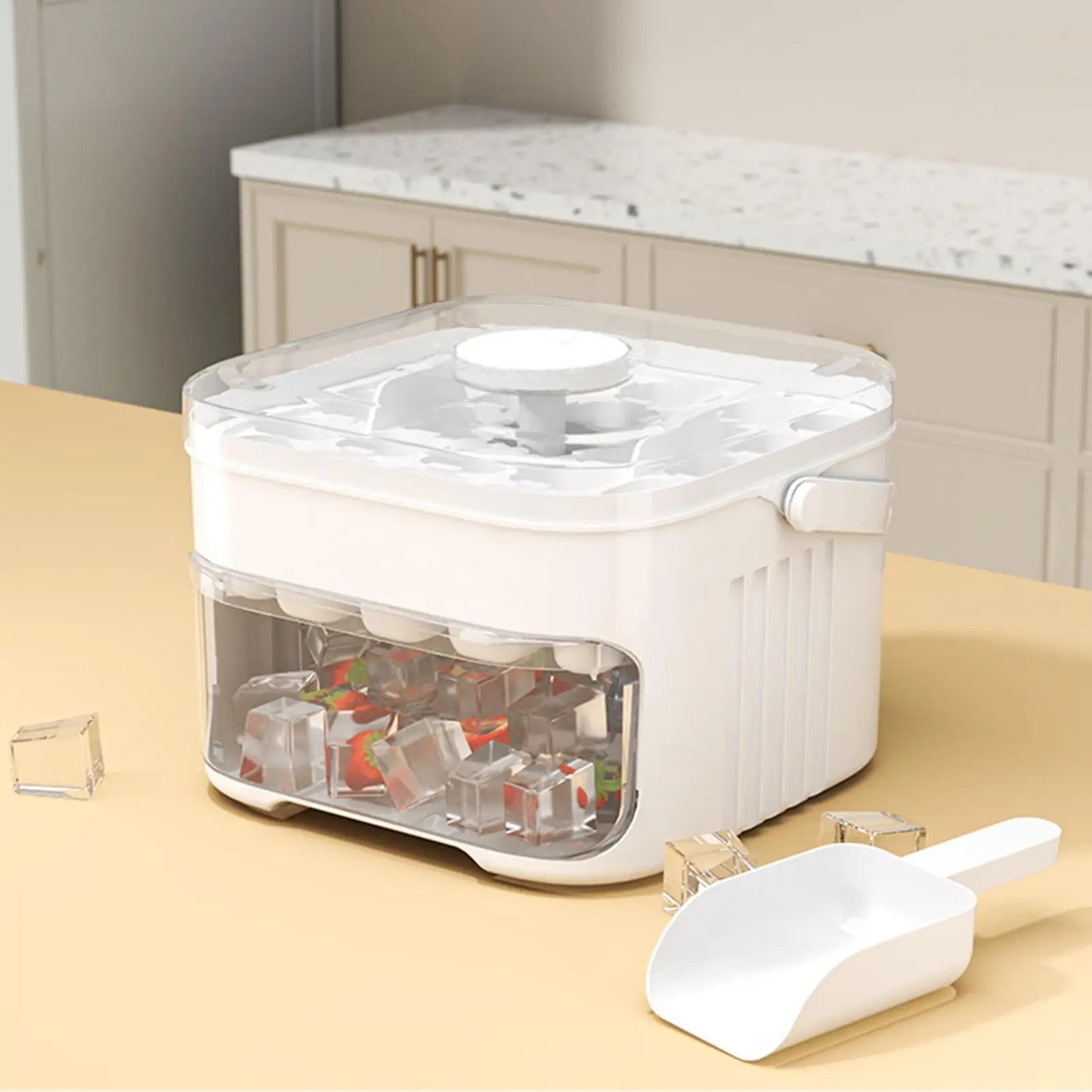 AuraChill: Easy-Release Ice Mold & Storage Bin
