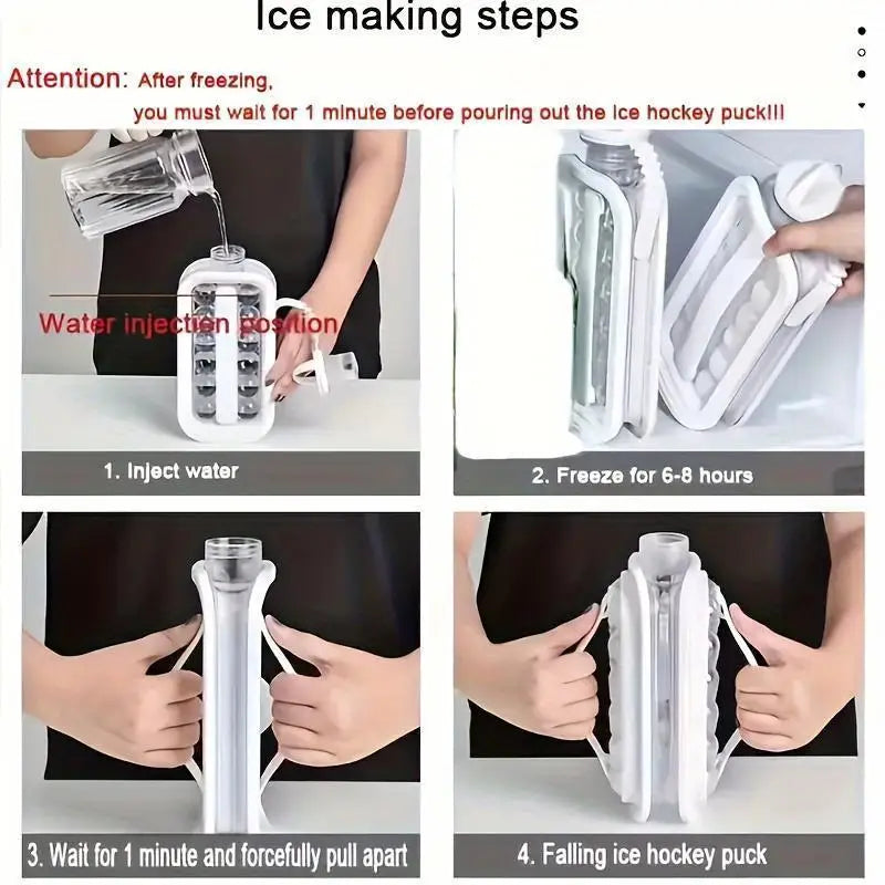 AuraChill: 2-in-1 Folding Ice Bottle Mold