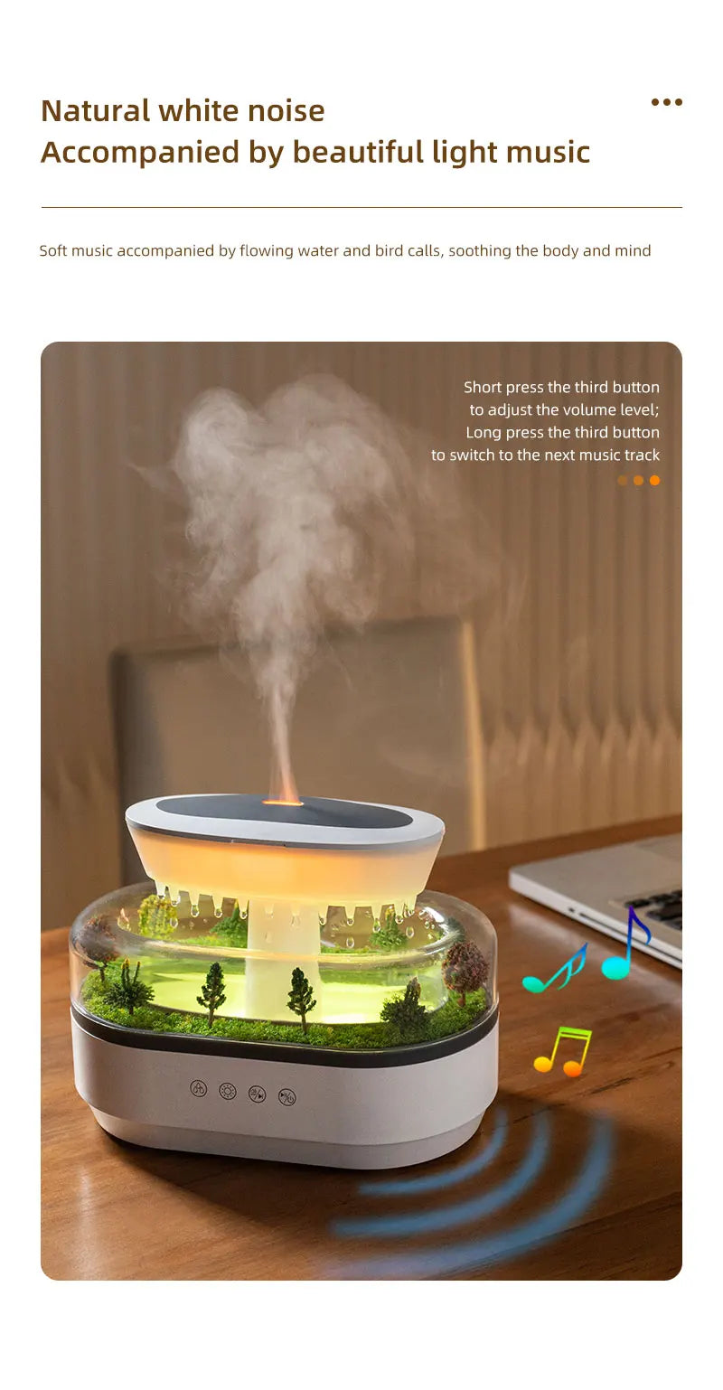 AuraRain: Raindrop Diffuser & White Noise Machine