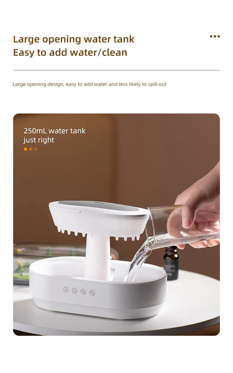 AuraRain: Raindrop Diffuser & White Noise Machine