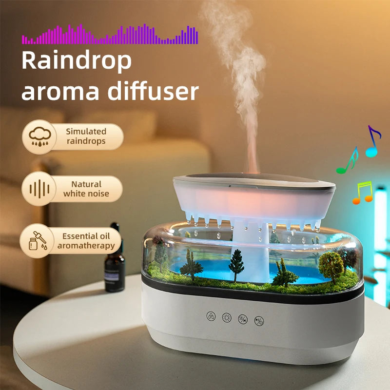 AuraRain: Raindrop Diffuser & White Noise Machine