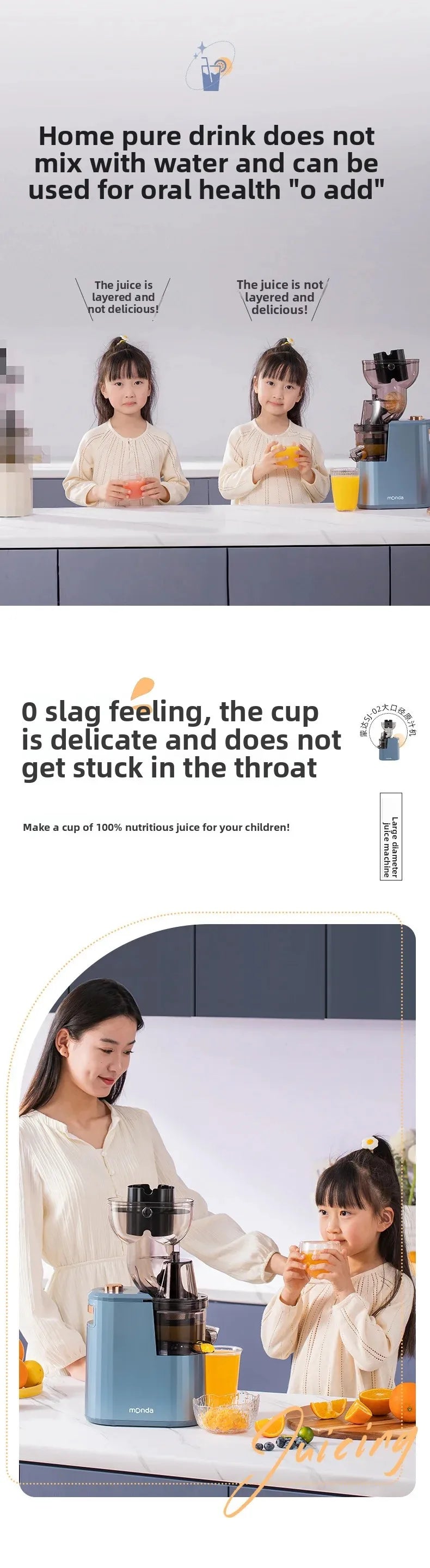 AuraJuice: Whole Fruit Slow Juicer & Cold Press Extractor