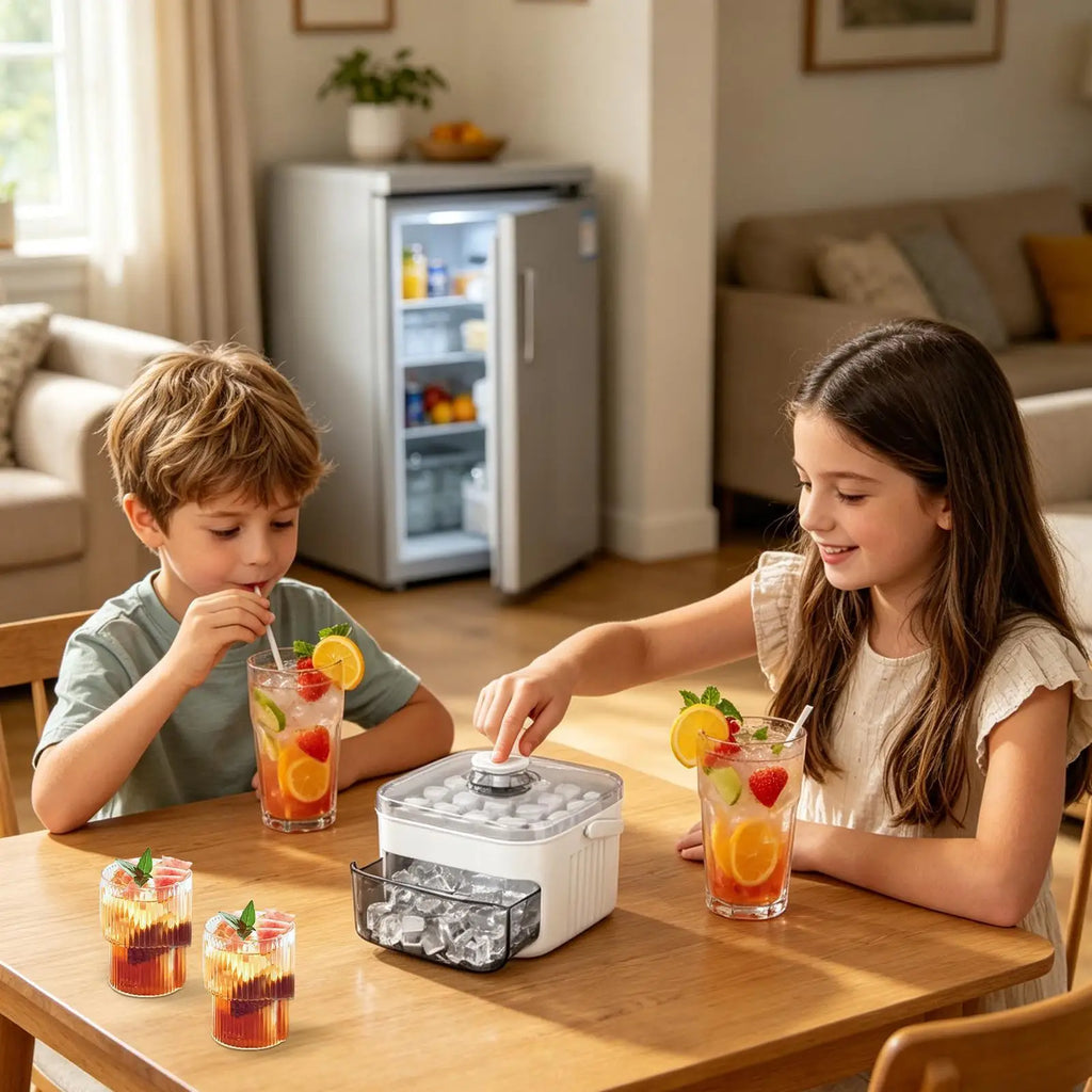 AuraChill: Easy-Release Ice Mold & Storage Bin