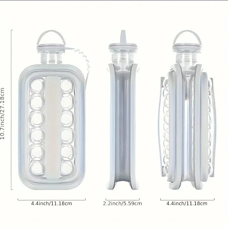 AuraChill: 2-in-1 Folding Ice Bottle Mold
