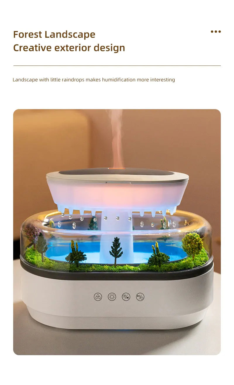 AuraRain: Raindrop Diffuser & White Noise Machine