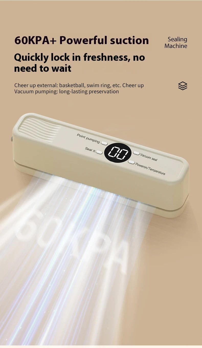 AuraSeal: Rechargeable Automatic Vacuum Sealer