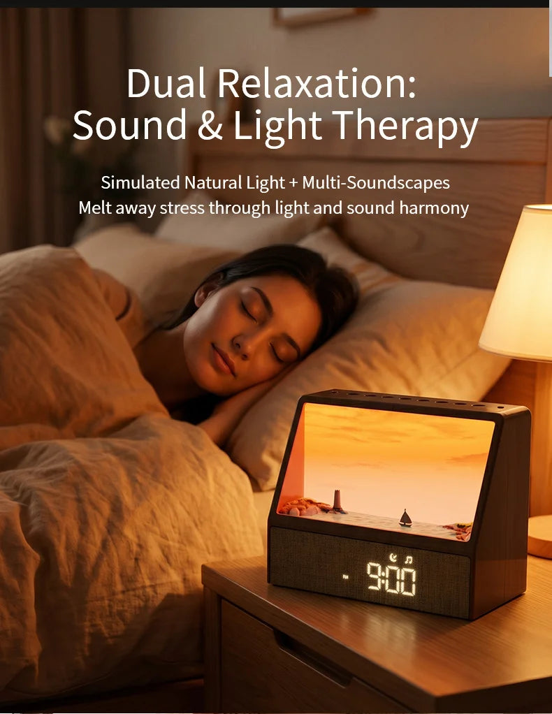 Sunrise Alarm Clock Table Light White Noise Wake Up Light With Soothing Sounds Bluetooth Sleep Aid Night Light For Bedroom Decor