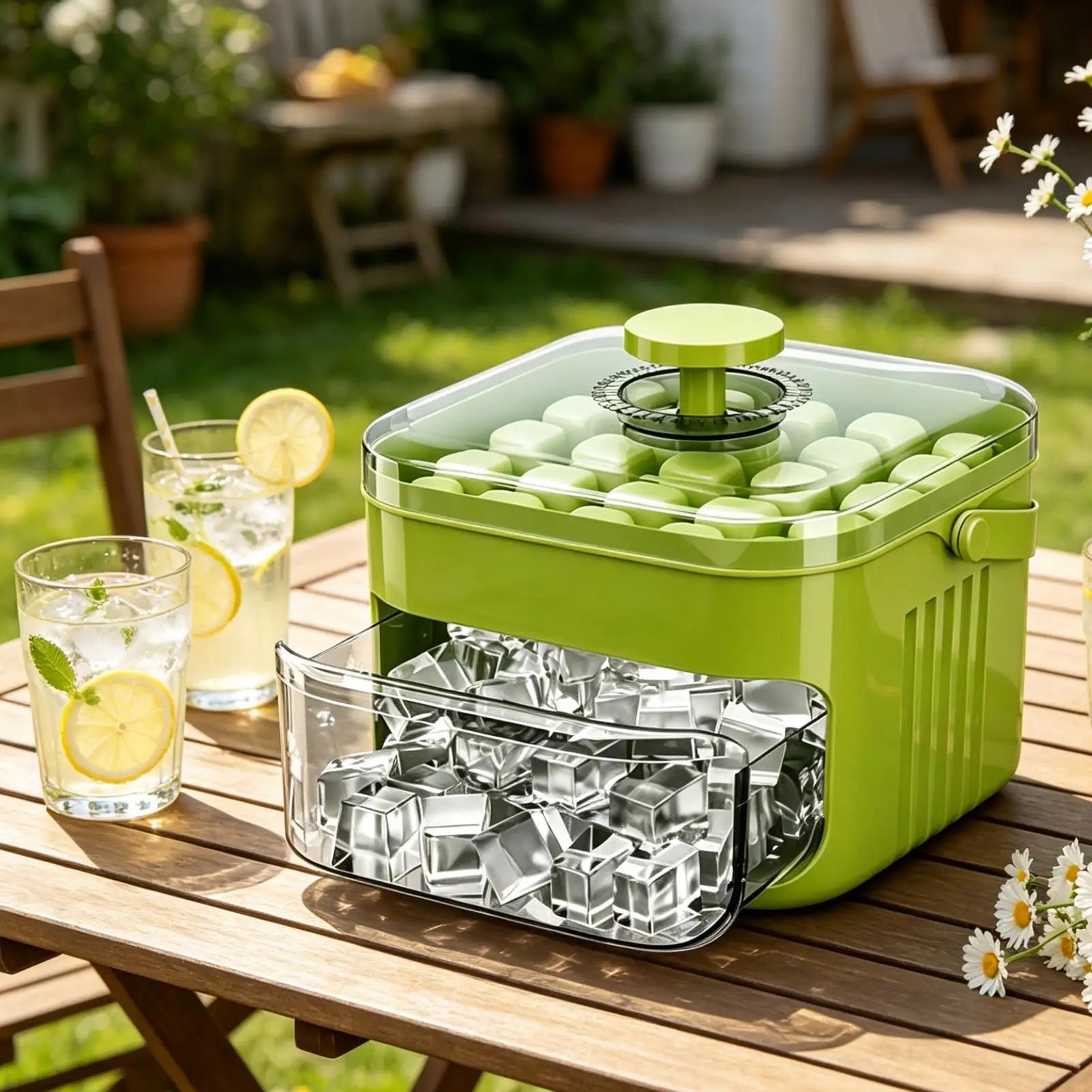AuraChill: Easy-Release Ice Mold & Storage Bin